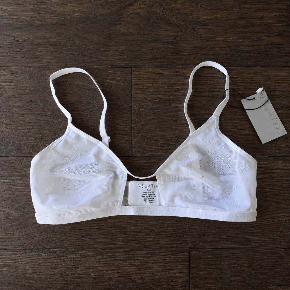 Negative Underwear Sieve Cutout Bra New Womens 2 White Sheer Mesh NK-100-02E3-2